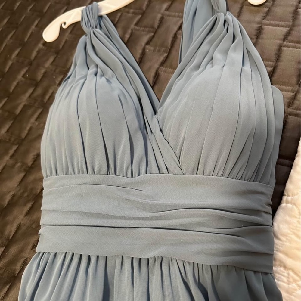 Mori Lee Light Blue Pleated Dress